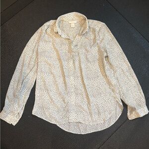 H&M Cream Blouse with Black Dots
